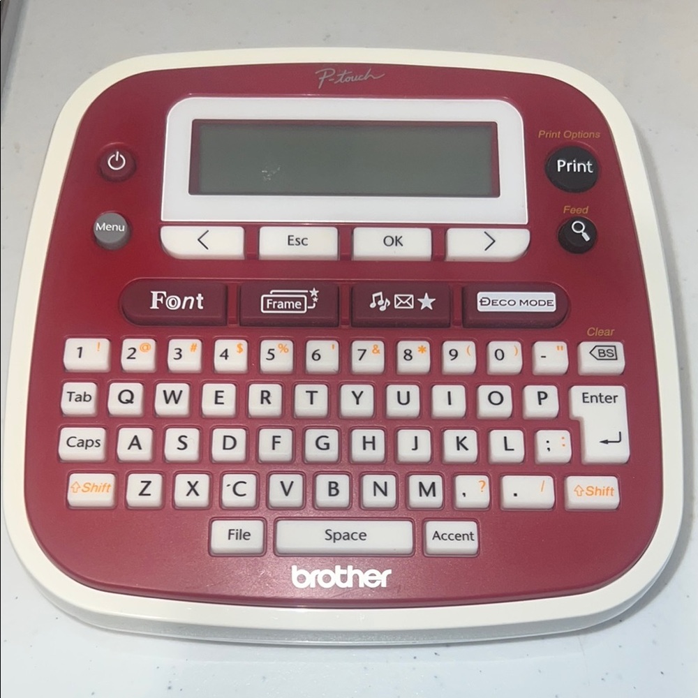 Brother P-touch Red and White Label Maker